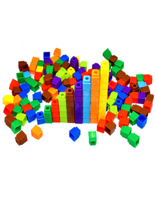 儿童计算小方块积木串绳塑料拼装幼儿园宝宝益智手眼协调穿孔玩具