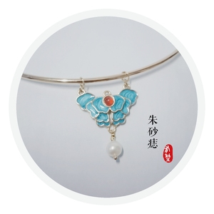 眉间雪朱砂痣原创手工古风饰品仿烧蓝敦煌风飞天璎珞项圈汉服配饰
