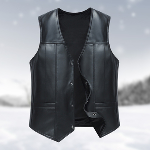 海宁真皮马甲男式绵羊皮西装背心秋冬保暖坎肩中老年爸爸羊皮马夹