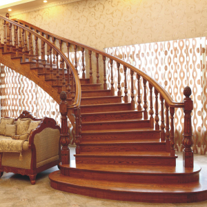 美式乡村实木楼梯定制新中式原木简欧别墅整体复式扶手楼梯订做