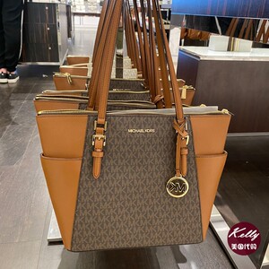 美国代购michael kors/mk女包新款大号charlotte拉链托特包饺子包