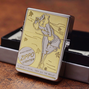 原装正品 美国zippo 1935风中女郎三铰链芝宝煤油打火机(带伪码