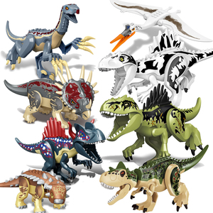 中国积木霸王龙公园暴龙迅龙翼龙恐龙侏罗纪拼装儿童玩具世界模型