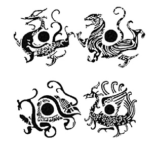 手工刻字印章瓦当闲章青龙白虎朱雀玄武太阳鸟四神兽图腾印章成品闲