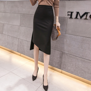 侧边开叉半身裙春