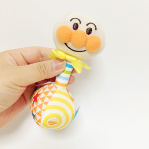 面包超人婴儿手抓布摇铃带铃铛益智玩具安抚玩偶0-3个月手腕日本