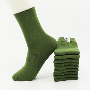 劳保袜子男秋季长袜耐磨结实军绿色加厚上班春秋冬军袜男士工作袜