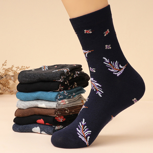 10双妈妈袜秋冬款中筒袜老年人棉袜带花带后跟奶奶短袜松口袜子女