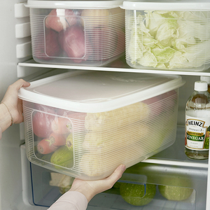 大容量冰箱保鲜盒透明塑料食物收纳盒子长方形果蔬干货密封盒米桶