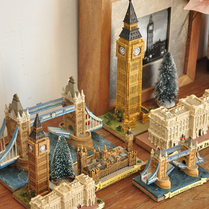 外贸出口手工彩绘英国伦敦塔桥大本钟欧式标志建筑摆件装饰品礼物
