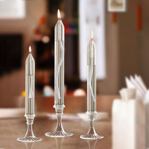 欧式创意玻璃烛台简约个性浪漫蜡烛光晚餐摆件餐桌无烟油灯家用