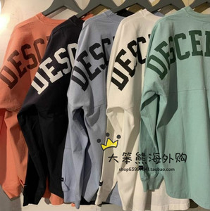 日本代购 descendant dcdt潮牌长袖t恤背后字母logo圆领男女宽松t