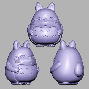 8638卡通龙猫圆雕图雕刻图纸stl三维立体图卡通猫3d打印模型文件