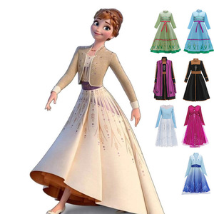 冰雪奇缘2安娜公主裙秋冬衣服艾莎公主礼服anna新裙子圣诞节服装