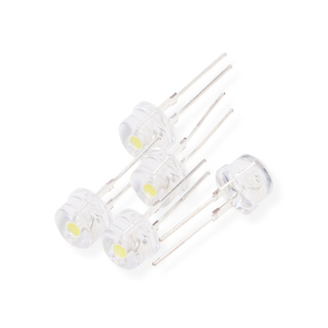 超高亮手电筒LED灯珠F8草帽白灯8MM直插发光二极管0.75W白光 10个