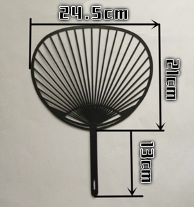 黑色大团扇 应援扇子骨架个性化扇骨 diy扇子骨总尺寸24*34红白黑