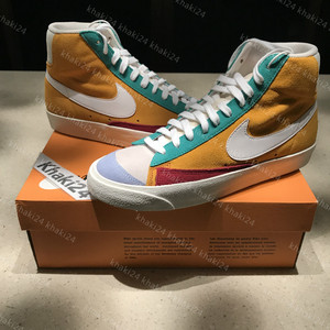 khaki24 nike blazer 彩色拼接 鸳鸯 阴阳 休闲滑板鞋 ci1167-600