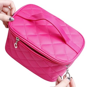 专业女士洗漱包迷你新款2017大容量化妆包小号布艺手拿复古便携式