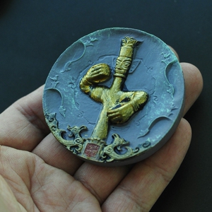 三星堆面具大立人冰箱贴大足石刻重庆复古怀旧树脂创意文创纪念品