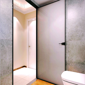 北京定做铝镁钛合金双包套厨房卫生间钢化玻璃平开门