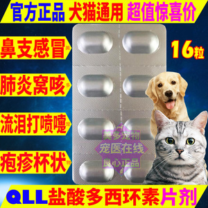 宠物猫咪鼻支打喷嚏咳嗽50mg狗狗流鼻涕犬感冒10mg盐酸多西环素片