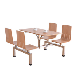 送上门不锈钢四人连体快餐桌椅食堂餐桌椅组合甜品咖啡店餐饮店桌