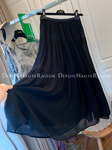 DHR 高级感褶皱拼接半身裙长裙半裙子蛋糕蓬蓬裙A字2024夏季新款