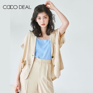00cocodeal旗舰店天猫coco deal 21夏新款日系女装休闲十字纹收腰