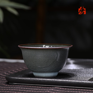 林孝龙 特价龙泉青瓷铁胎釉手工主人杯功夫小茶杯普洱杯反口单杯