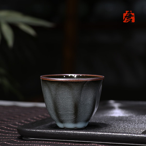 林孝龙 特价龙泉青瓷铁胎釉手工主人杯功夫小茶杯普洱杯莲花瓣杯