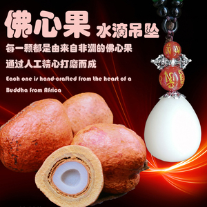 释迦菩提佛心果空心水滴吊坠抖音男女粉色白色挂件锁骨毛衣链项链