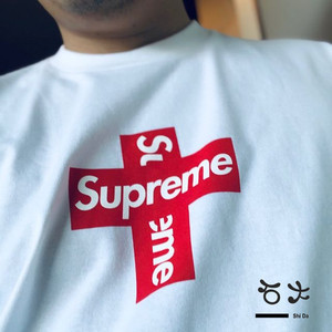 supreme 20fw bogo cross tee十字架字母交叉logo圆领短袖t恤男女