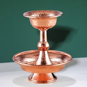 尼泊尔工艺红铜手工护法杯供水杯净水碗纯铜圣水杯供杯紫铜大小号