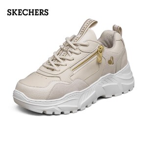 skechers斯凯奇女鞋绑带侧拉链休闲鞋舒适运动鞋增高户外鞋155176