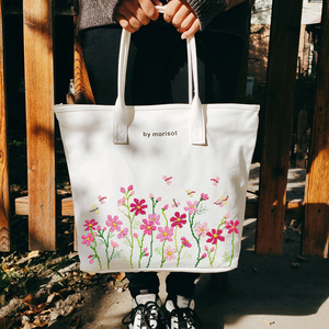 凉风dmc线十字绣包刺绣包套件新品diy单肩包包挎包帆布包小花包包