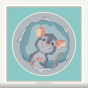 凉风dmc线十字绣套件客厅新款卡通小老鼠dw3220可爱鼠宝宝