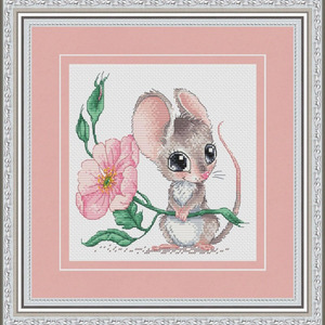 dmc线十字绣套件客厅新款卡通儿童房dw3312拿花的老鼠14ct印花
