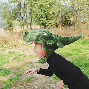 仿真恐龙表演毛绒帽子儿童搞怪自拍立体卡通头套拍照道具成人网红