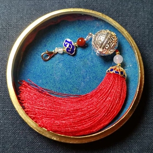 宫廷925纯银镂空香囊球 手机挂件 胸针 旗袍压襟包挂车挂汉服配饰