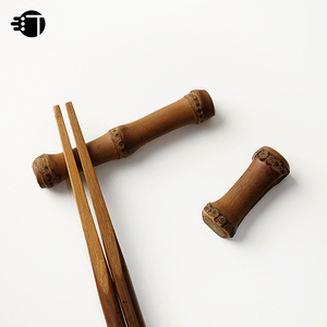 三汀天然竹筷子架筷托日式复古风餐具家用调羹勺收纳木质餐桌摆件