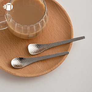 三汀 日式锤纹咖啡勺304不锈钢小勺子精致搅拌勺冰淇淋甜品短调羹