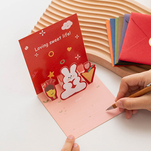创意韩国可爱生日贺卡小卡片立体diy手工学生儿童节礼物手写祝福