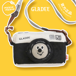 GLADEE相机包现货日本正品姚弛同款复古相机造型毛绒斜挎包手机包