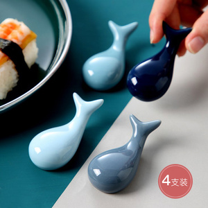 4个装创意筷子架筷子托日式陶瓷筷枕搁摆勺子架勺托酒店摆台餐具