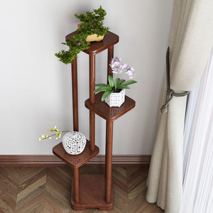 新中式全实木花架客厅阳台置物架家用花几落地多层多肉绿萝花架子