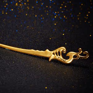 002人付款淘宝925纯银镀24k黄金纯手工细金花丝凤凰于飞珍珠流苏发钗