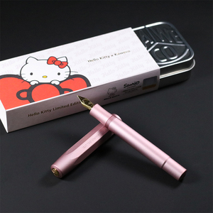 德国KAWECO HELLO KITTY八角形铝合金金属雾面磨砂笔杆镀金尖钢笔