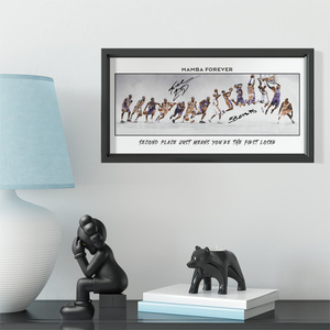 科比曼巴进化史艺术款实木装饰相框照片墙桌摆挂框摆件酒吧壁画