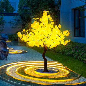 led仿真发光树银杏树红枫树桔树景观树庭院灯景观灯户外防水灯