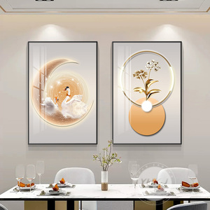 轻奢风餐厅装饰画高级感饭厅歺厅挂画现代简约厨房餐桌背景墙壁画